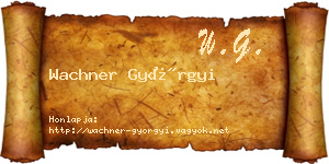 Wachner Györgyi névjegykártya